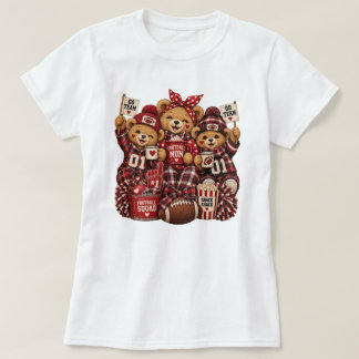 Football Mom Teddy Bear Squad Game Day Animal T-Shirt