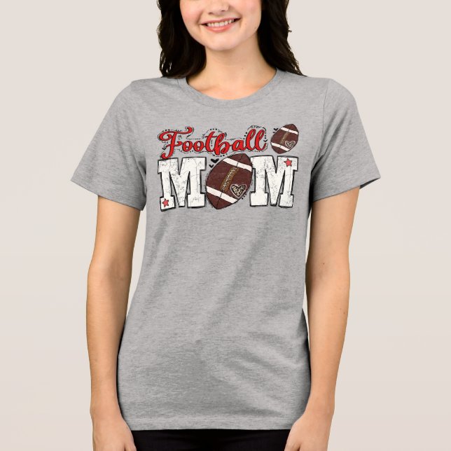 Football Mom  Tri-Blend Shirt (Front)