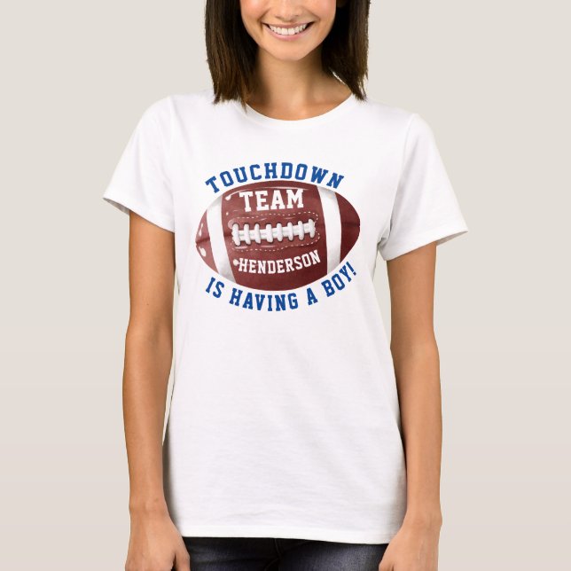 Football Mommy Baby Shower T-Shirt (Front)