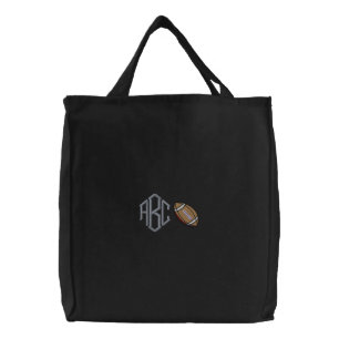 Football Monogram Embroidered Bag