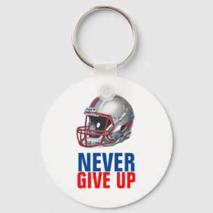 Football Motivational Never Give Up  Keychain