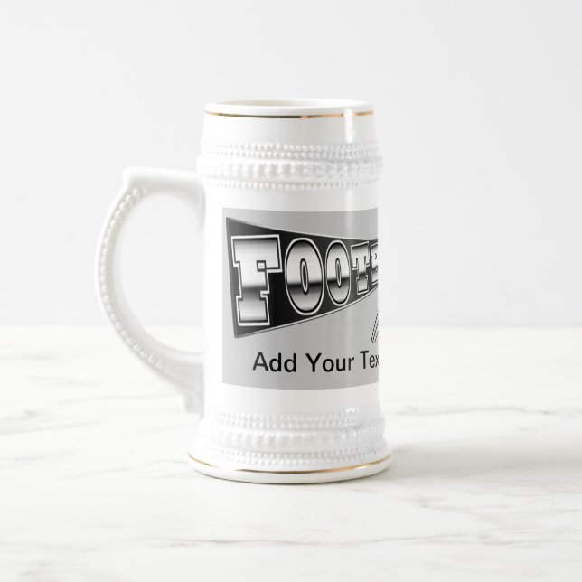 FOOTBALL Mug Stein Black and Silver - SRF (Left)
