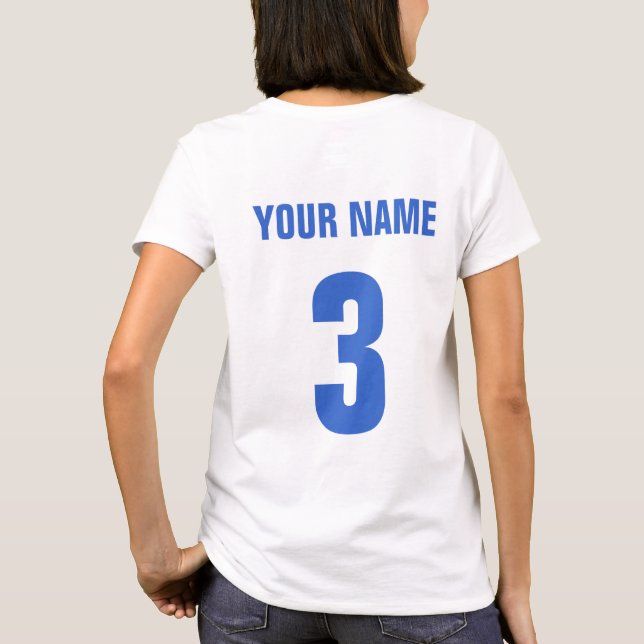Football Mum Name & Number Back Print T-Shirt (Back)