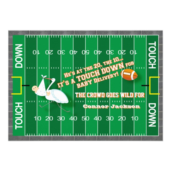 Football MVP & Stork Baby Shower Invitation