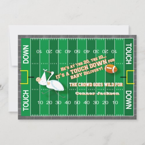 Football MVP &amp; Stork Baby Shower Invitation