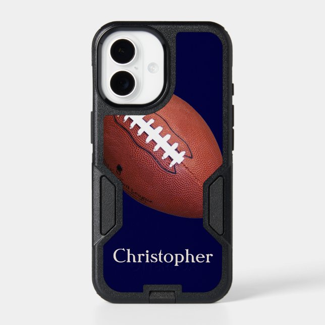 Football, Name, Blue Otterbox iPhone Case (Back)