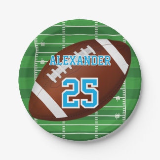 Football | Name & Number Paper Plates