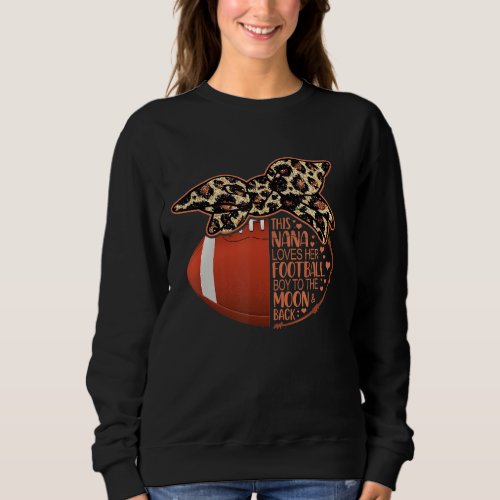 Football Nana Vintage Leopard Messy Bun Sweatshirt