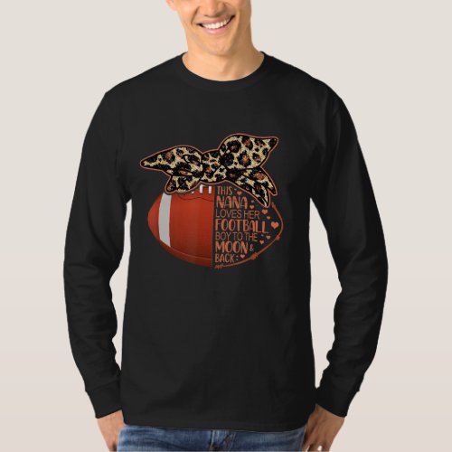 Football Nana Vintage Leopard Messy Bun T_Shirt