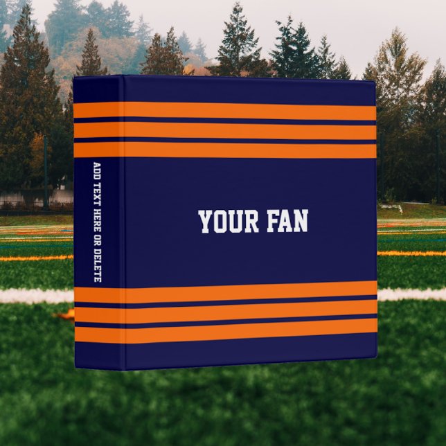 Football Navy & Orange Personalized Binder (Creator Uploaded)