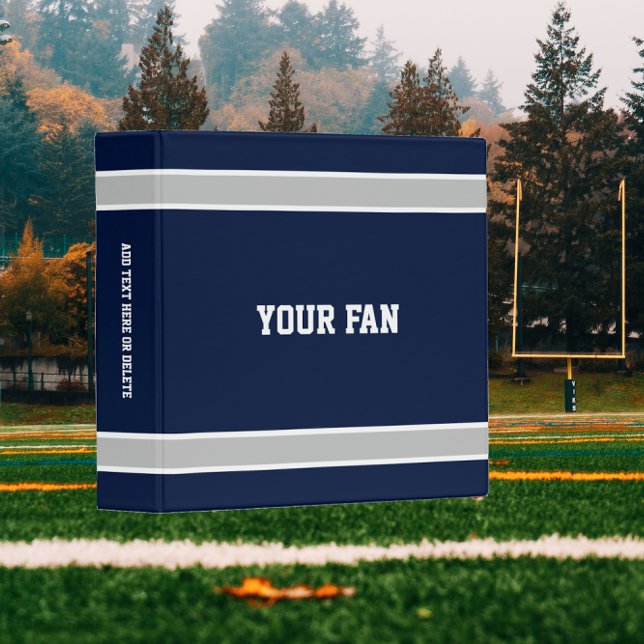 Football Navy, Silver & White Personalized Binder (Creator Uploaded)