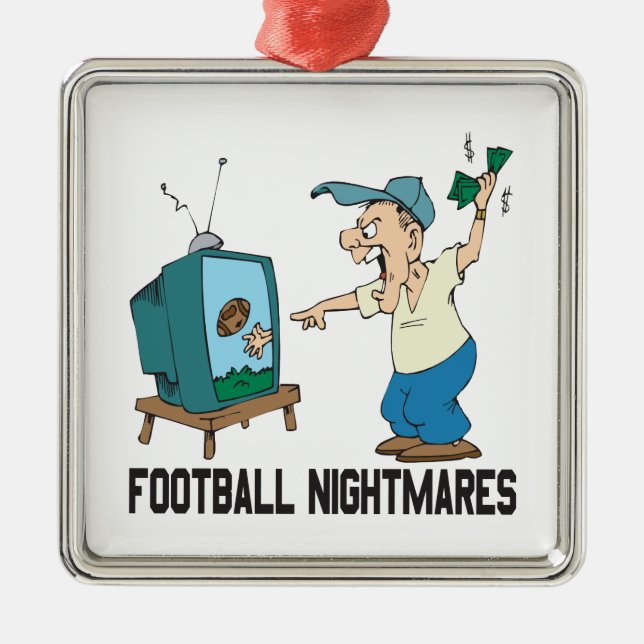 Football Nightmares Metal Ornament (Front)