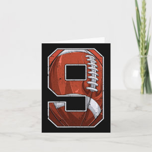 Football Ninth 9th Birthday Boy Nine 9 Years Old B Card