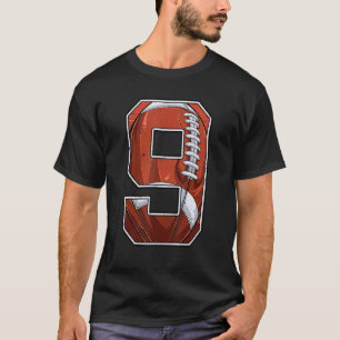 Football Ninth 9th Birthday Boy Nine 9 Years Old B T-Shirt