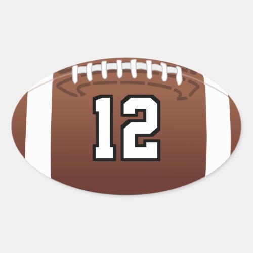 Football Number Oval Sticker