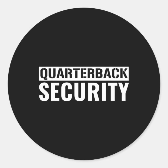Football Offensive Line Lineman Quarterback Protec Classic Round Sticker (Front)