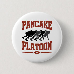 Football Offensive Lineman Pancake Platoon Button