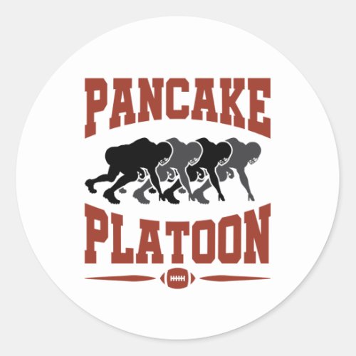Football Offensive Lineman Pancake Platoon Classic Round Sticker