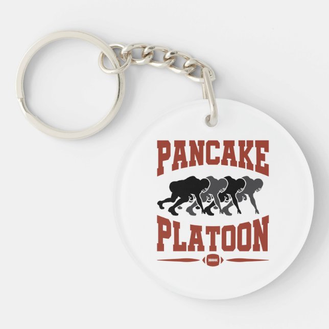 Football Offensive Lineman Pancake Platoon Keychain (Front)
