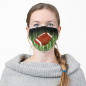 Football on Field Yard Markers Adult Cloth Face Mask (Worn)