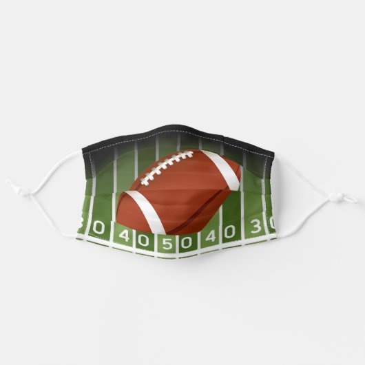 Football on Field Yard Markers Adult Cloth Face Mask (Front, Unfolded)