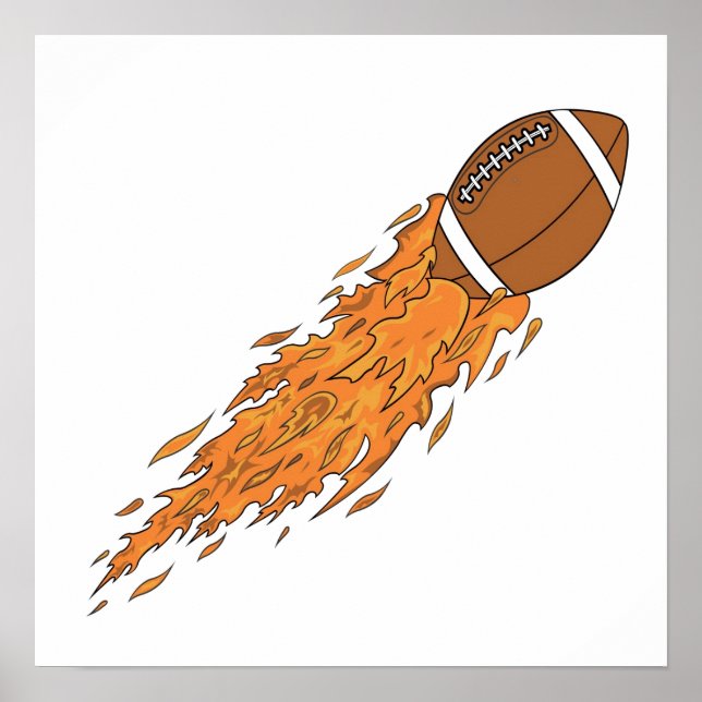Football on Fire Poster (Front)