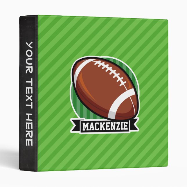 Football on Green Stripes Binder (Front/Spine)