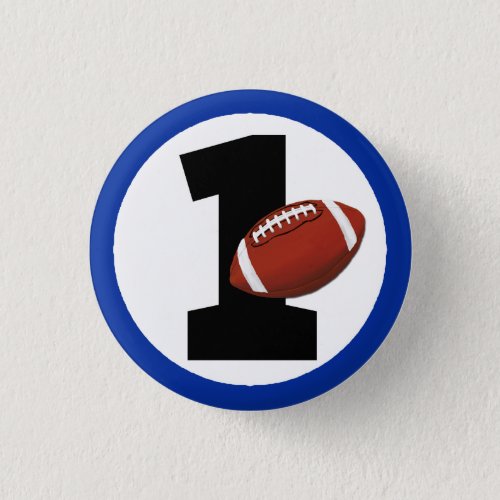 Football One First Birthday Baby Sports Party Button