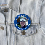 Football or Any Athletic Sport Spirit Photo blue Button<br><div class="desc">All text is adjustable! Find your favorite sports photo to make this your own! Great for tournaments and game days. Wear your sport spirit button with pride. Other colors available. Also find car flags,  can coolers,  car magnets,  and other team support products in my shop.</div>