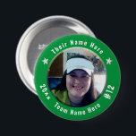 Football or Any Athletic Sport Spirit Photo green Button<br><div class="desc">All text is adjustable! Find your favorite sports photo to make this your own! Great for tournaments and game days. Wear your sport spirit button with pride. Other colors available. Also find car flags,  can coolers,  car magnets,  and other team support products in my shop.</div>