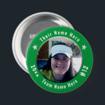 Football or Any Athletic Sport Spirit Photo green Button<br><div class="desc">All text is adjustable! Find your favorite sports photo to make this your own! Great for tournaments and game days. Wear your sport spirit button with pride. Other colors available. Also find car flags,  can coolers,  car magnets,  and other team support products in my shop.</div>
