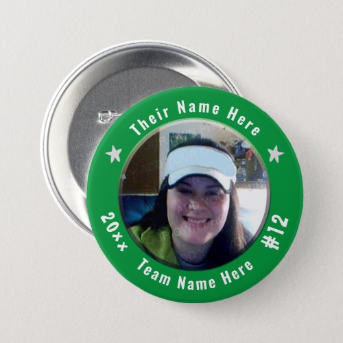 Football or Any Athletic Sport Spirit Photo green Button