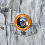 Football or Any Athletic Sport Spirit Photo Orange Button<br><div class="desc">All text is adjustable! Find your favorite sports photo to make this your own! Great for tournaments and game days. Wear your sport spirit button with pride. Other colors available. Also find car flags,  can coolers,  car magnets,  and other team support products in my shop.</div>