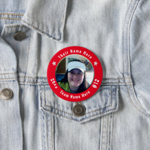 Football or Any Athletic Sport Spirit Photo Red Button