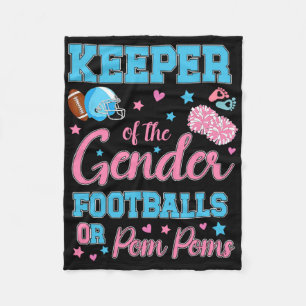 Football Or Pom Poms Cute Keeper Of Gender Ba Fleece Blanket