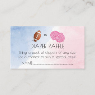 Football or Pom Poms gender reveal diaper raffle  Enclosure Card
