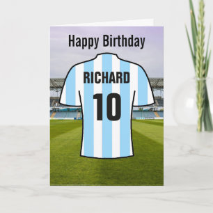 Football or Soccer Shirt in Sky Blue Supporter Fan Card
