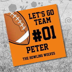 Football Orange Black Team Colors Car Magnet