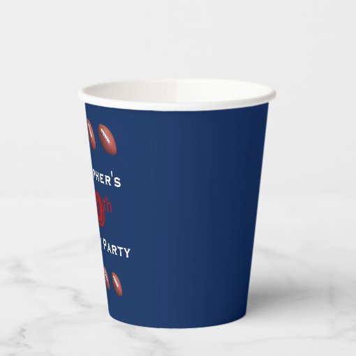 Football Paper Cups, 60th Birthday Party Paper Cup | Zazzle