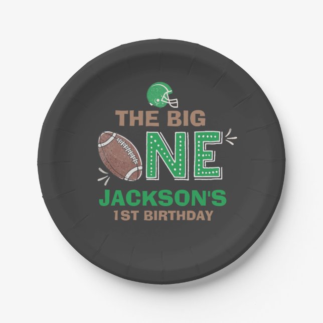 Football Paper Plate 7" Paper Plate Football Party (Front)