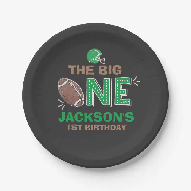 Football Paper Plate 7" Paper Plate Football Party Zazzle