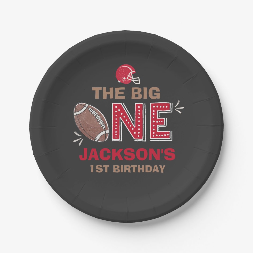 Football Paper Plate 7" Paper Plate Football Party Zazzle