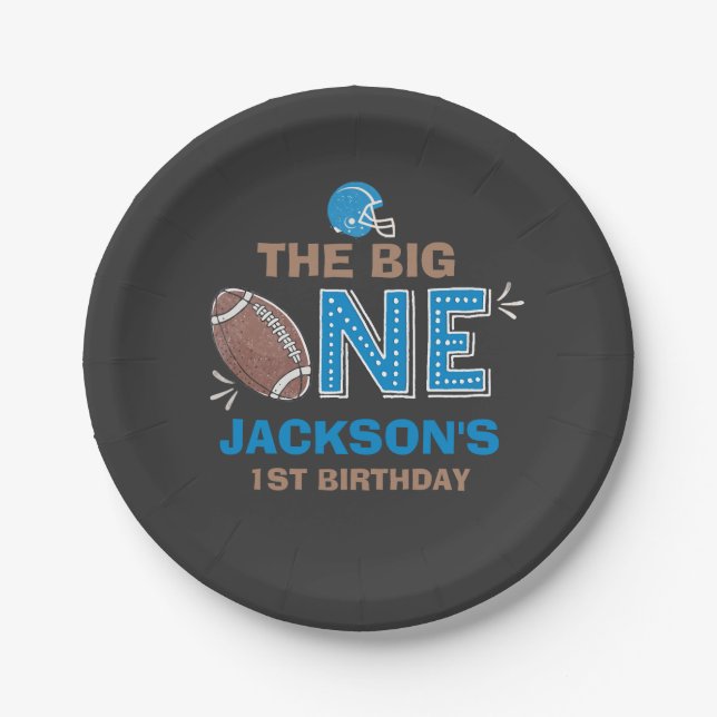 Football Paper Plate 7" Paper Plate Football Party (Front)