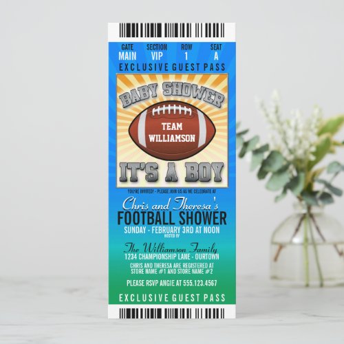 Football Party Baby Shower Invitation