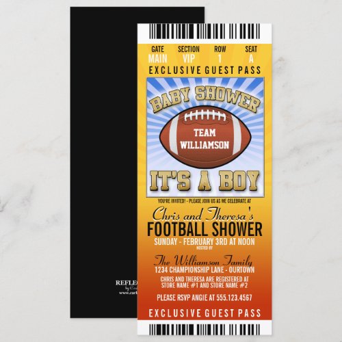 Football Party Baby Shower Personalized Announcements