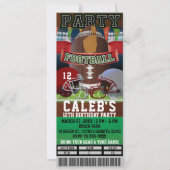 Football Party Birthday VIP Game Ticket Custom Invitation (Front)