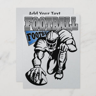 Football Party Blue and White (Black) by SRF Invitation