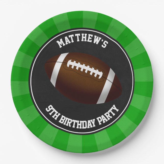 Football Party Cake Dinner Plates Personalized (Front)