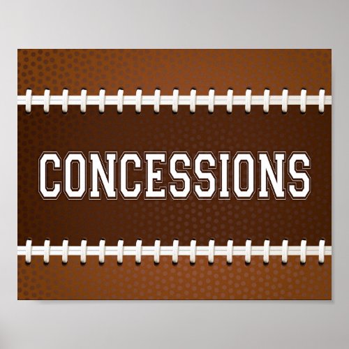 Football Party CONCESSIONS Sign Print