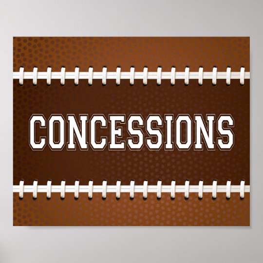 Football Party CONCESSIONS Sign Print | Zazzle.com
